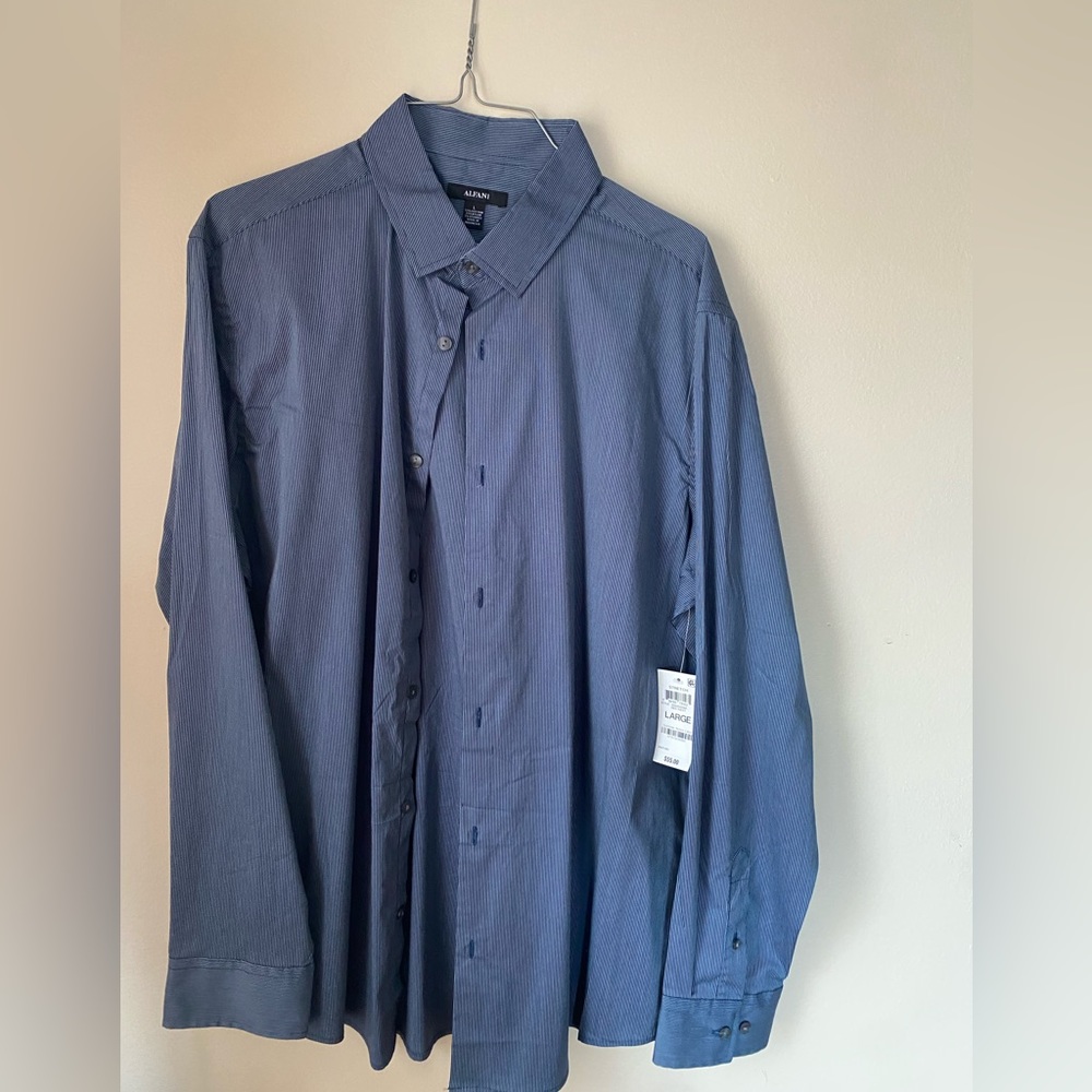 Alfani mens long sleeve button down shirt size large.